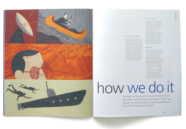 STS Synergy / Corporate brochure for a British healthcare service group. 1998