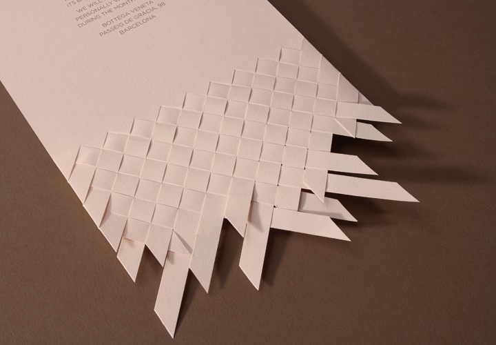 Invitation design proposal for the opening of Bottega Veneta's flagship store in Barcelona. 2012