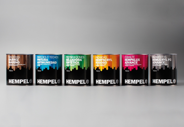 AD'Bcn / Packaging design for paint manufacturer Hempel. 2012