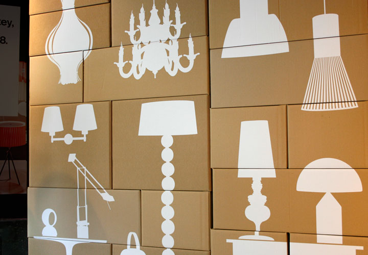 Shop window design for a lighting store outlet. 2010